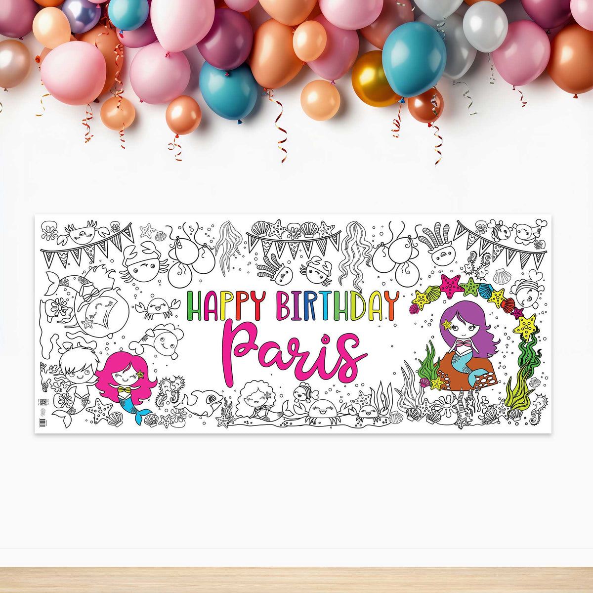 a coloring poster on the wall