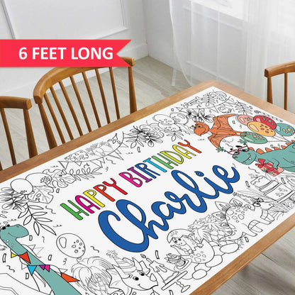 Dinosaur theme coloring poster