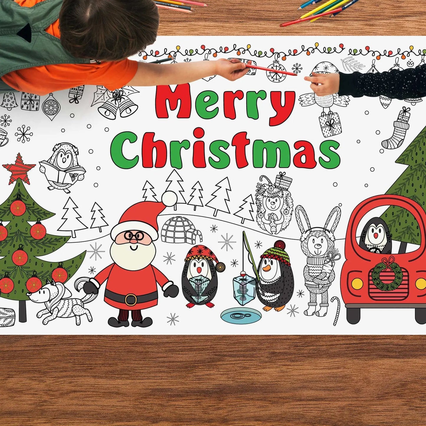 Holiday Season Giant Coloring Poster