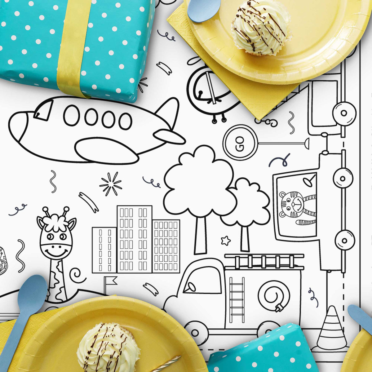 Cars Trucks Train Birthday Coloring Poster Personalized