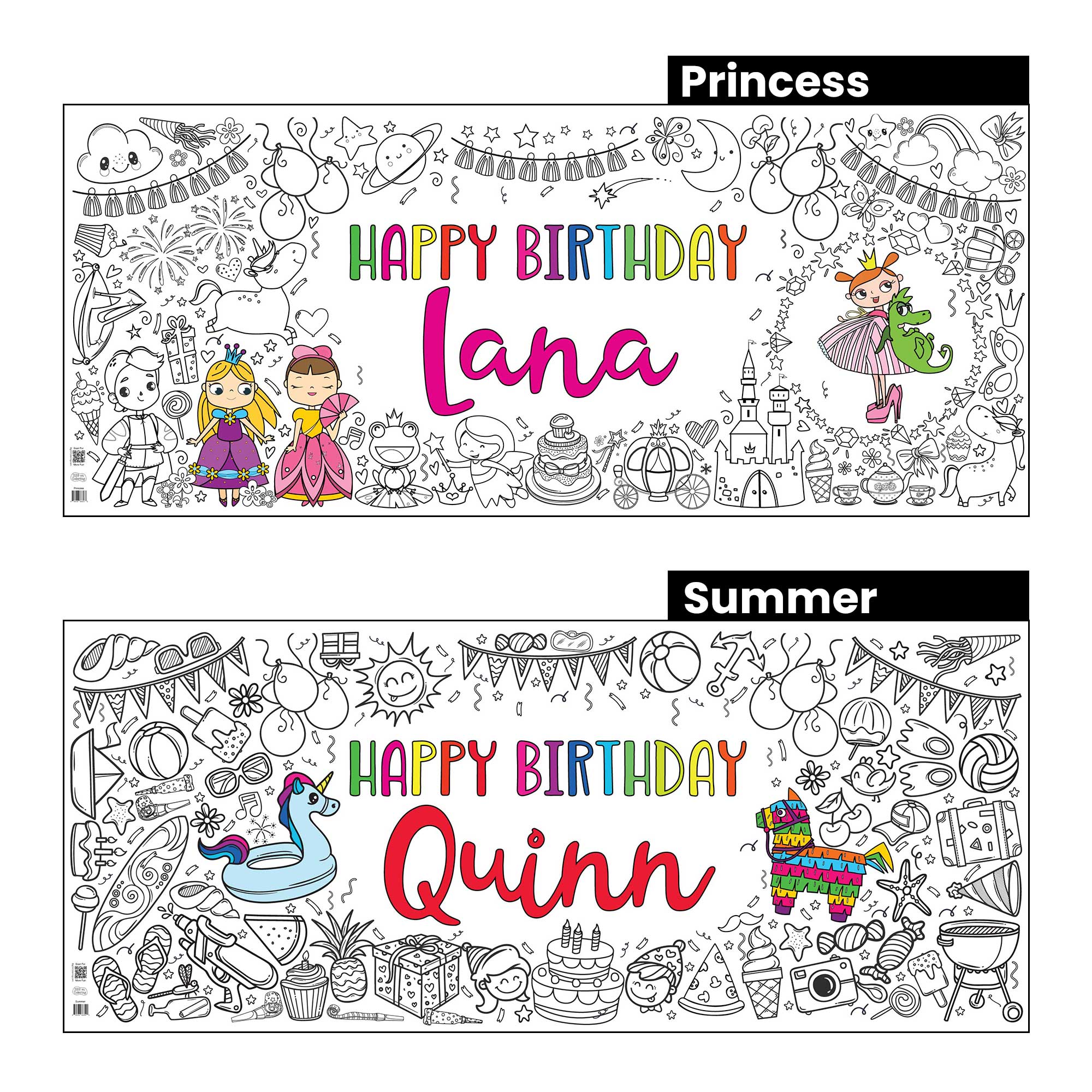 Giant Coloring Poster for Birthday - Customize the Name – Big On Coloring