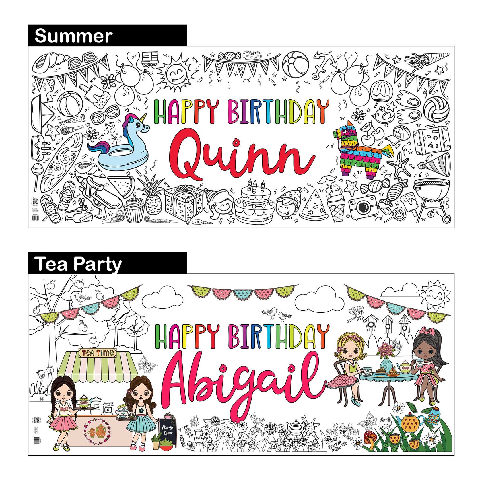 Personalized Coloring Tablecloth Birthday Party Theme Big On Coloring