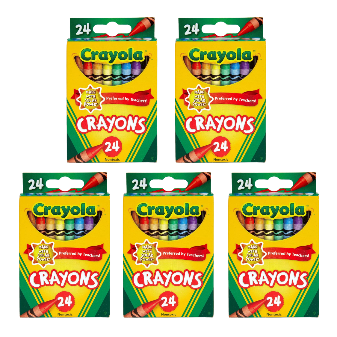 5 boxes of crayon