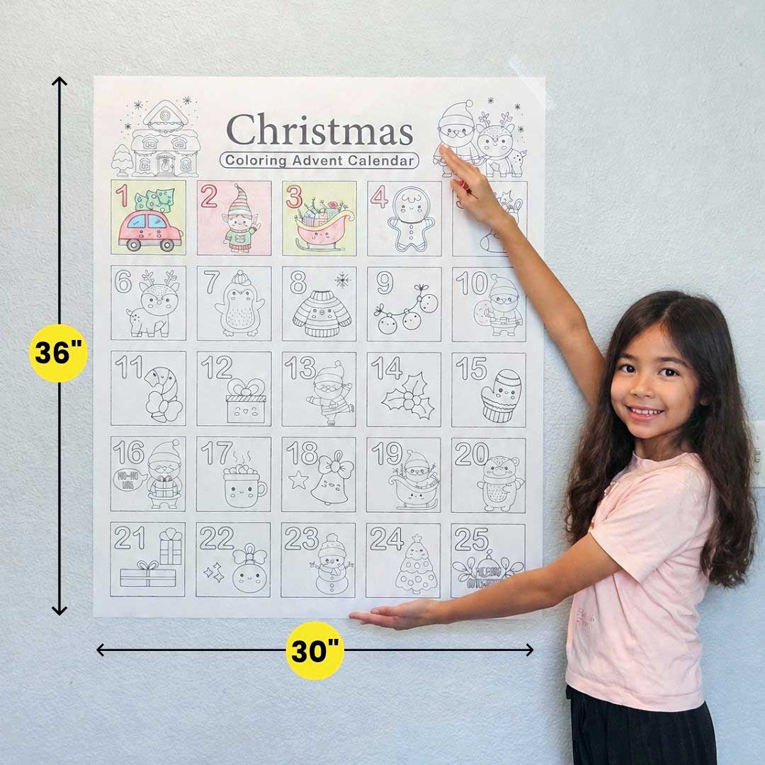 Size chart of coloring poster