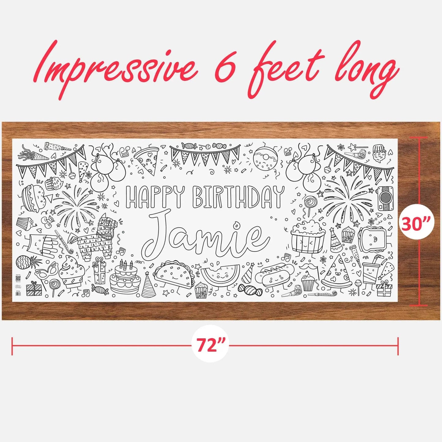 Birthday Party Coloring Tablecloth Personalized