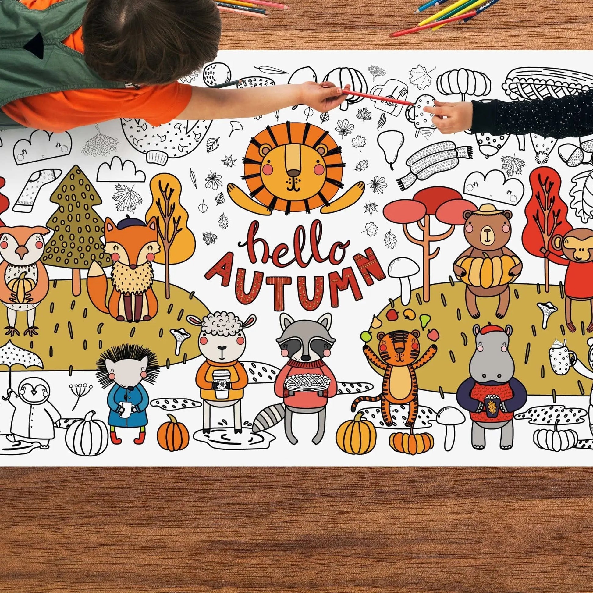 Fall Giant Coloring Tablecloth