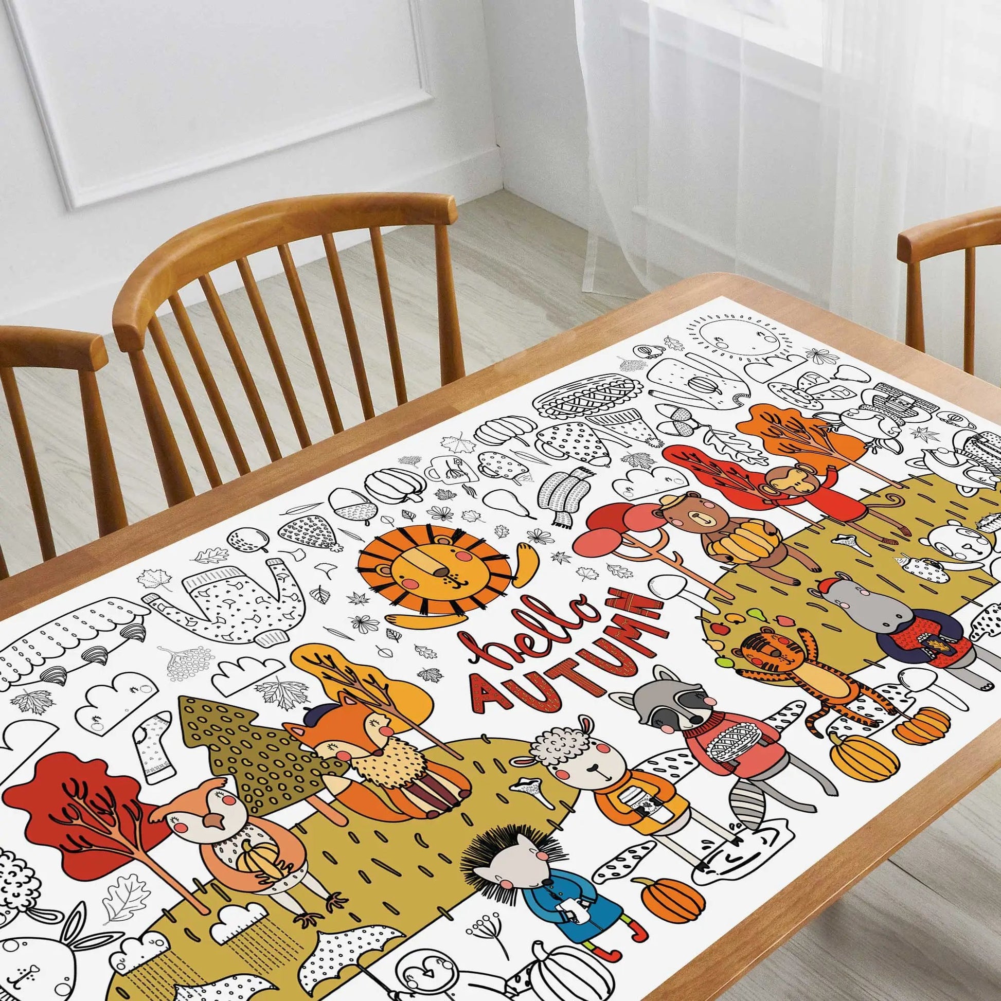 Fall Giant Coloring Tablecloth