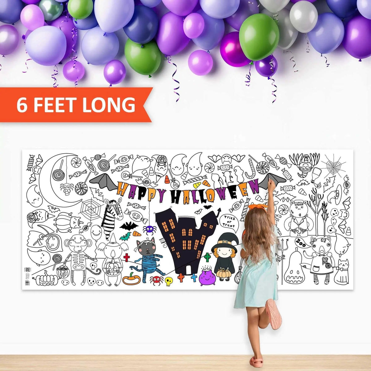 Halloween Giant Coloring Tablecloth