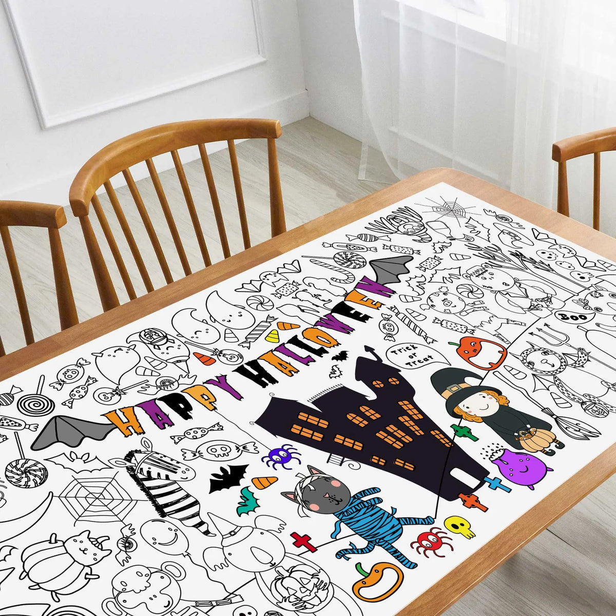 Halloween Giant Coloring Tablecloth