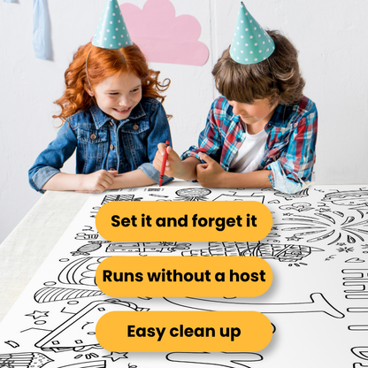 kids coloring birthday poster