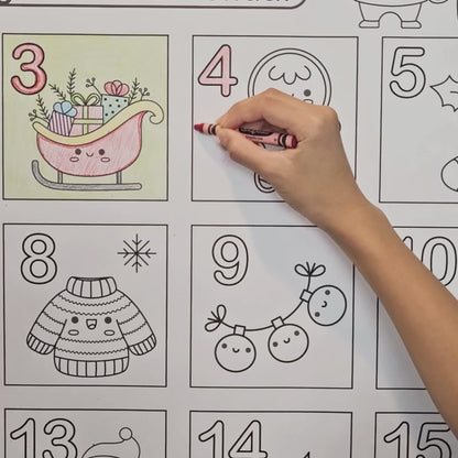 Christmas Advent Calendar Coloring Poster