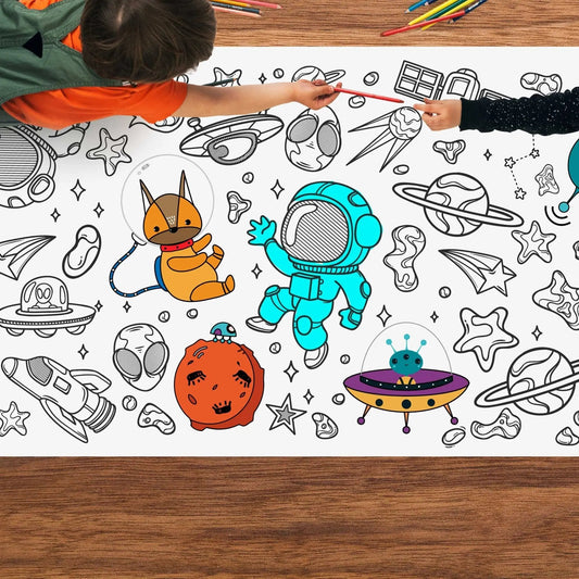 Space Astronaut Giant Coloring Tablecloth