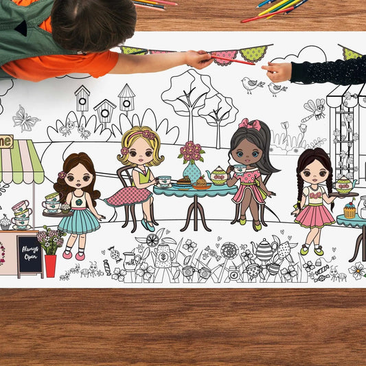 Tea Party Giant Coloring Tablecloth